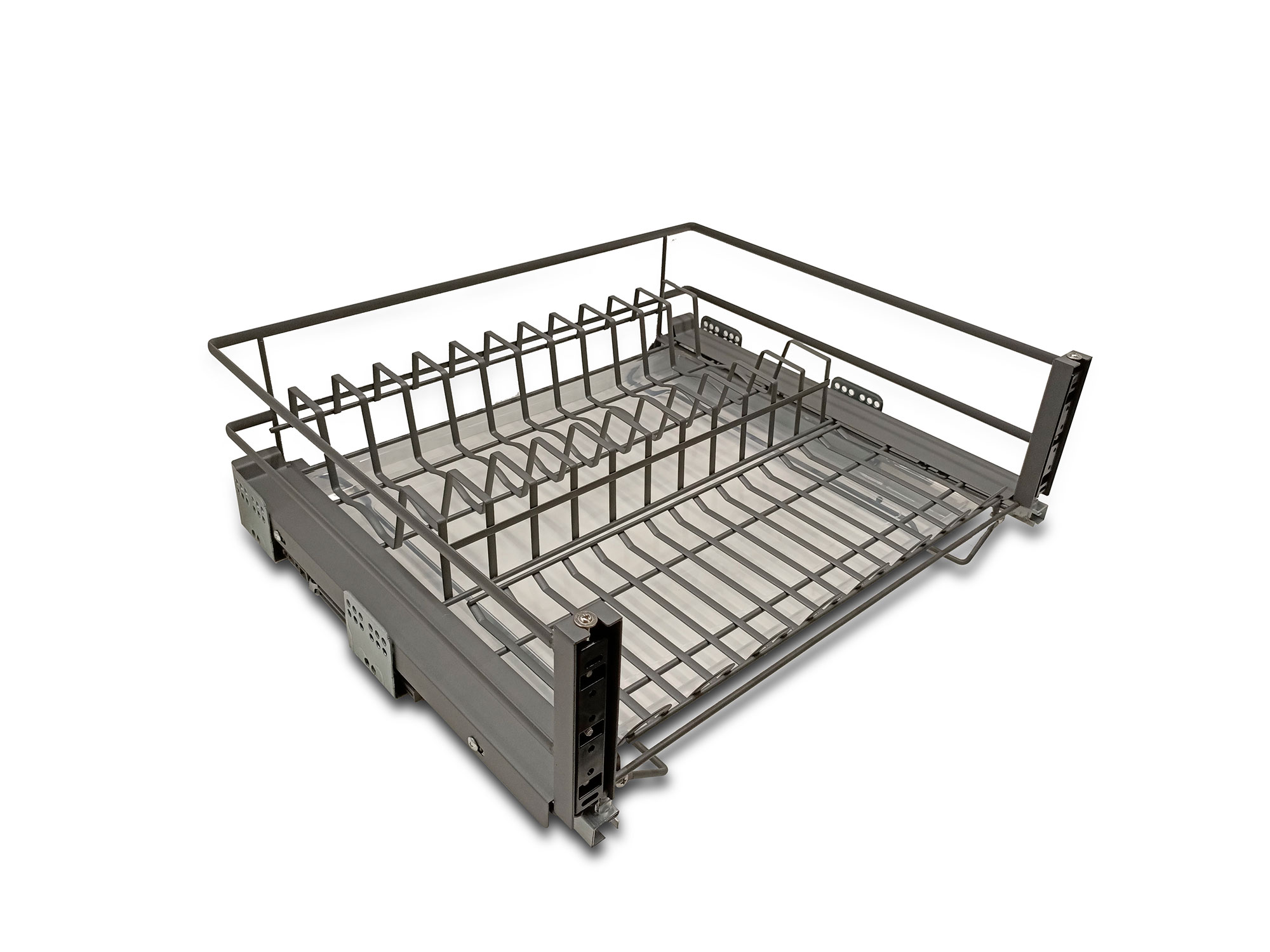 Корзина-посудосушитель выдвижная EVA Dark Side, в базу 600, плав.закрывание, графит 4162 — изображение 3