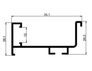 Ручка-профиль, Gola L-образная, LED антрацит RAL7015 АВД-7797  ( кратно 2)