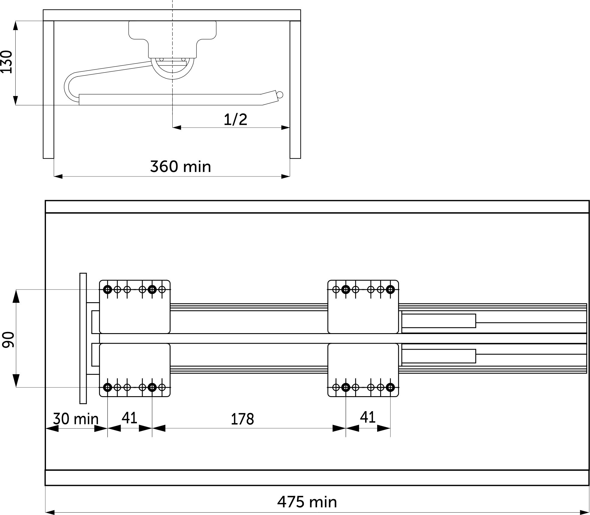 Выдвижная вешалка для брюк BRUNO крепл.верх./левое 340*470*130, графит PRIME by AKS 115591 — изображение 2