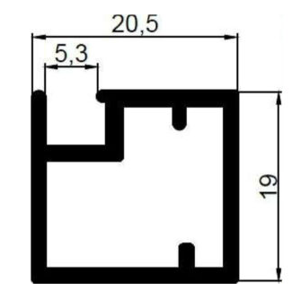 Профиль алюминиевый тонкий, черный для рамочных АВД-1000 3 метра — изображение 2