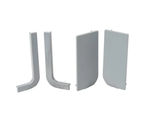 Комплект торц. загл.(открытых и сплош.) Г-обра. проф.  Gola FIRMAX(4 час.)пластик, серый FRM9200.06