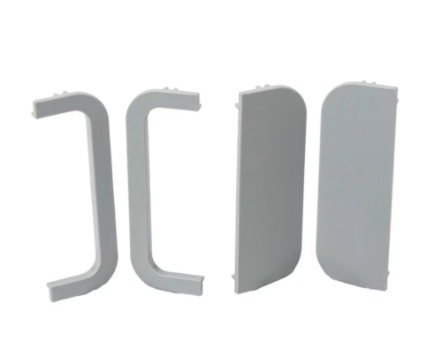 Комп. торц. загл. (открыт и сплошн) П-образн. проф. Gola FIRMAX(4 части), пластик, серый FRM9201.06