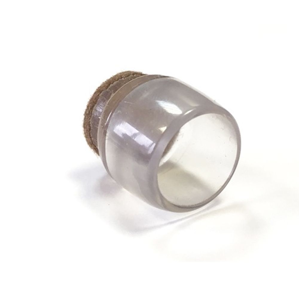 Подпятник для трубы D20 прозрачный с фетровой базой 13543