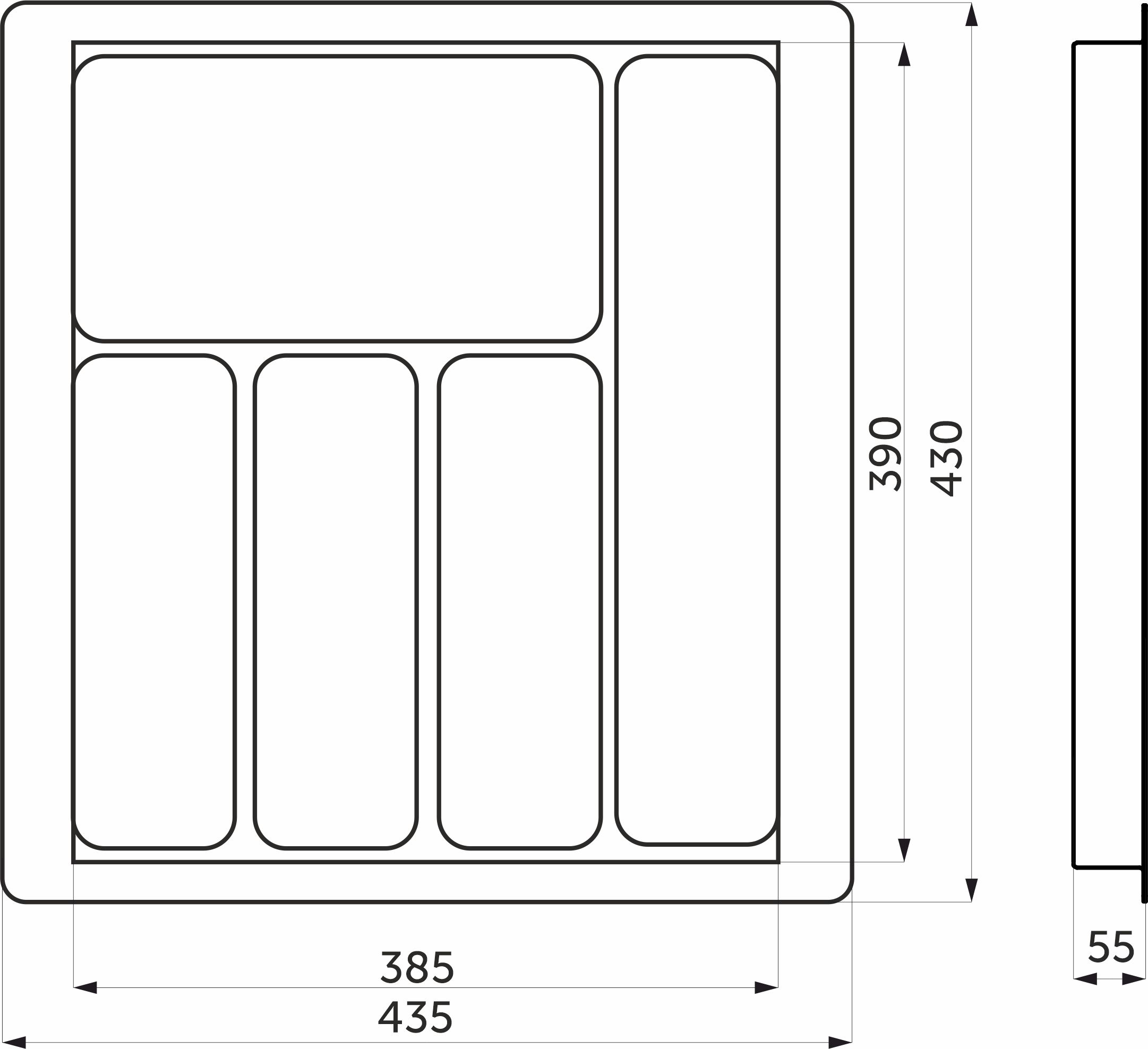 Лоток для столовых приборов 500 LINER 435*430, белый AKS 117209 — изображение 4