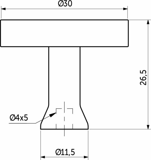 Ручка меб. кнопка мет. UNITY, брашированное золото, AKS 114663