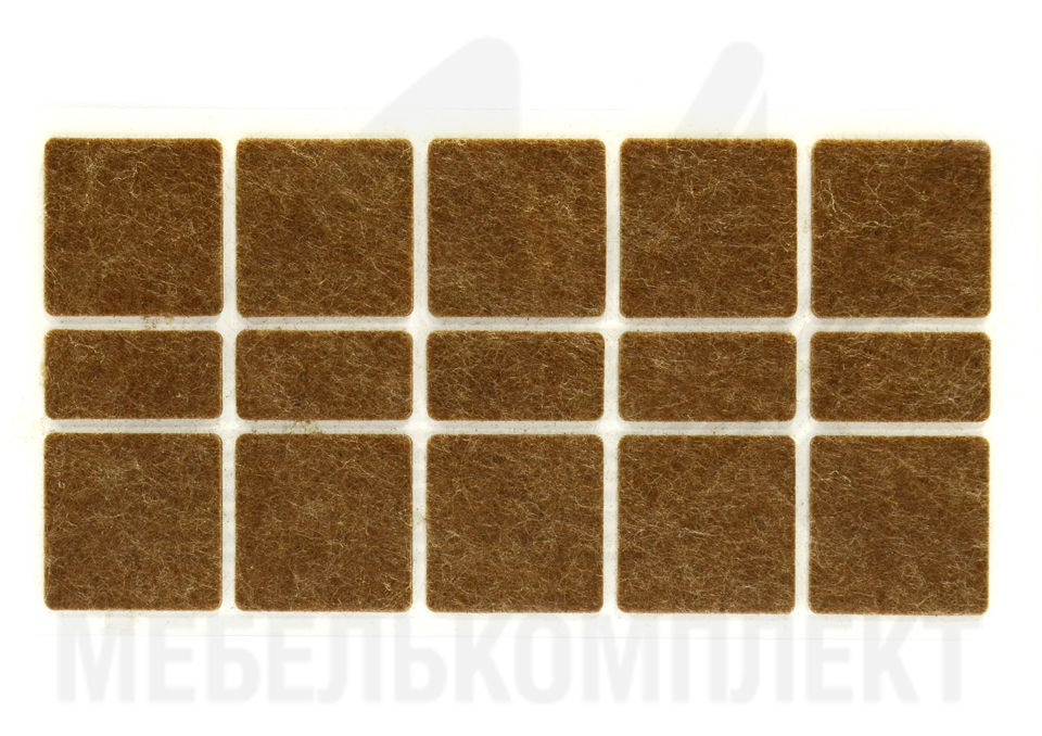 Подпятник фетровый 40*40/20*40 мм коричневый (на листе-10/5) 091016