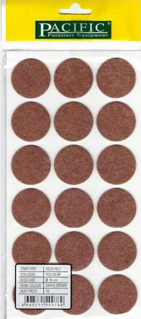 Подпятник фетровый  d=35 мм коричневый (на листе-18) 091021