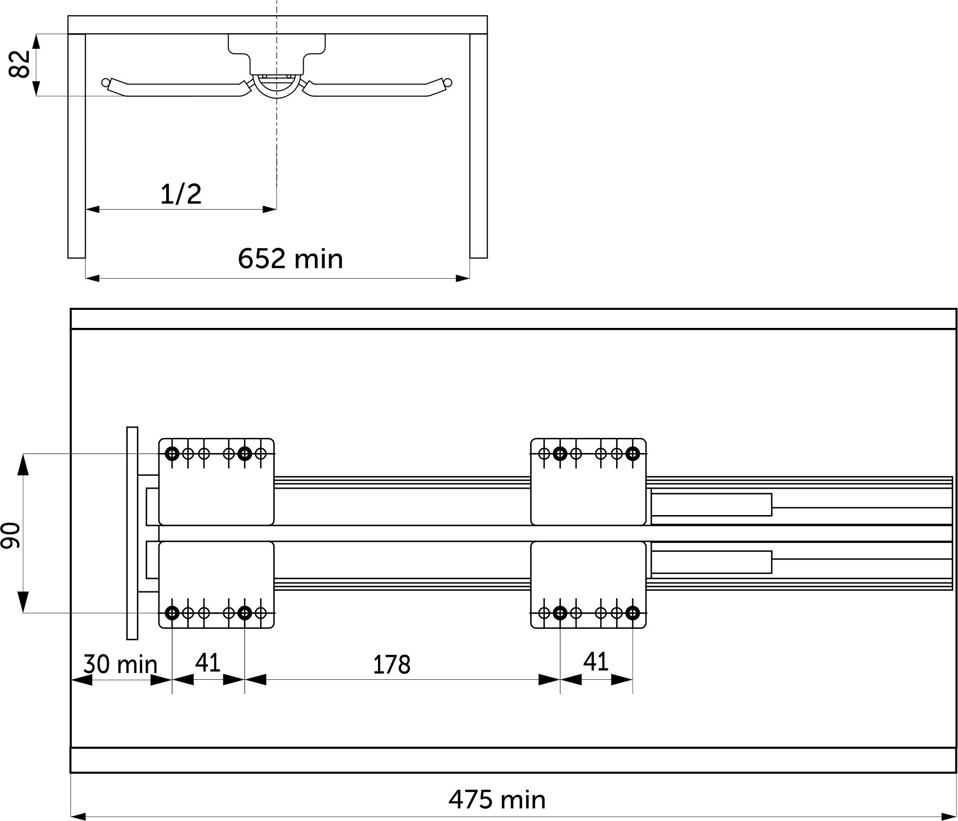 Выдвижная вешалка для брюк BRUNO крепл.верх./двойная 642*470*82, графит PRIME by AKS 115590 — изображение 2