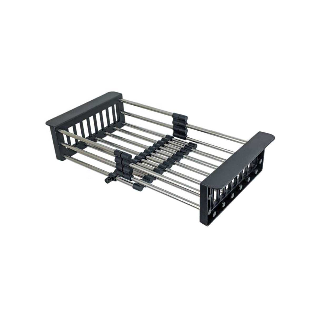 Коландер для мойки раздвижной, нержавеющая сталь, 322-479*227мм, черный, AKS 106705