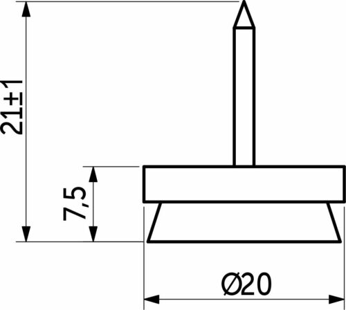 Подпятник белый с гвоздем и фетром (уп/100шт) AKS 79508