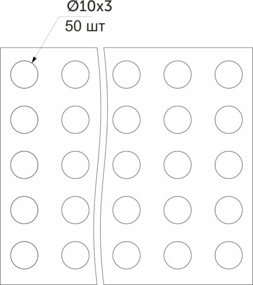 Отбойник силиконовый d10 h=3 AKS (лист = 50 шт.) черный 118255