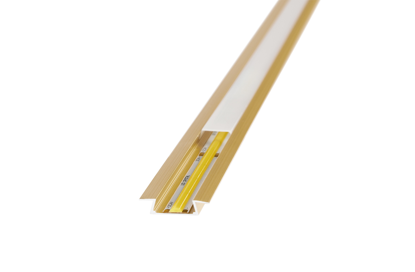 Профиль врезной LR37-MCH 22*6*2000 алюм. в комп. с мат. экраном,2 загл. и 2 крепежа, шампань 26554 — изображение 2