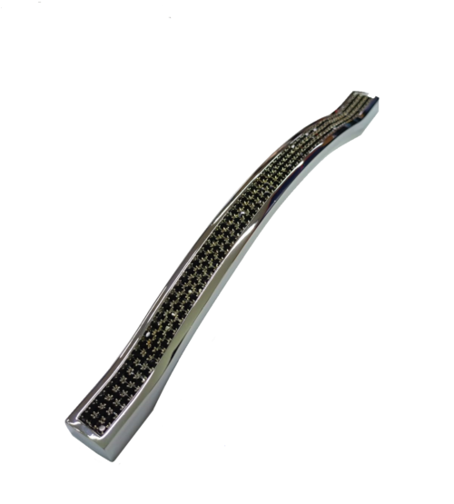 Ручка Скоба "Оскар" со стразами 192 (хром-хром-черный)  1322889