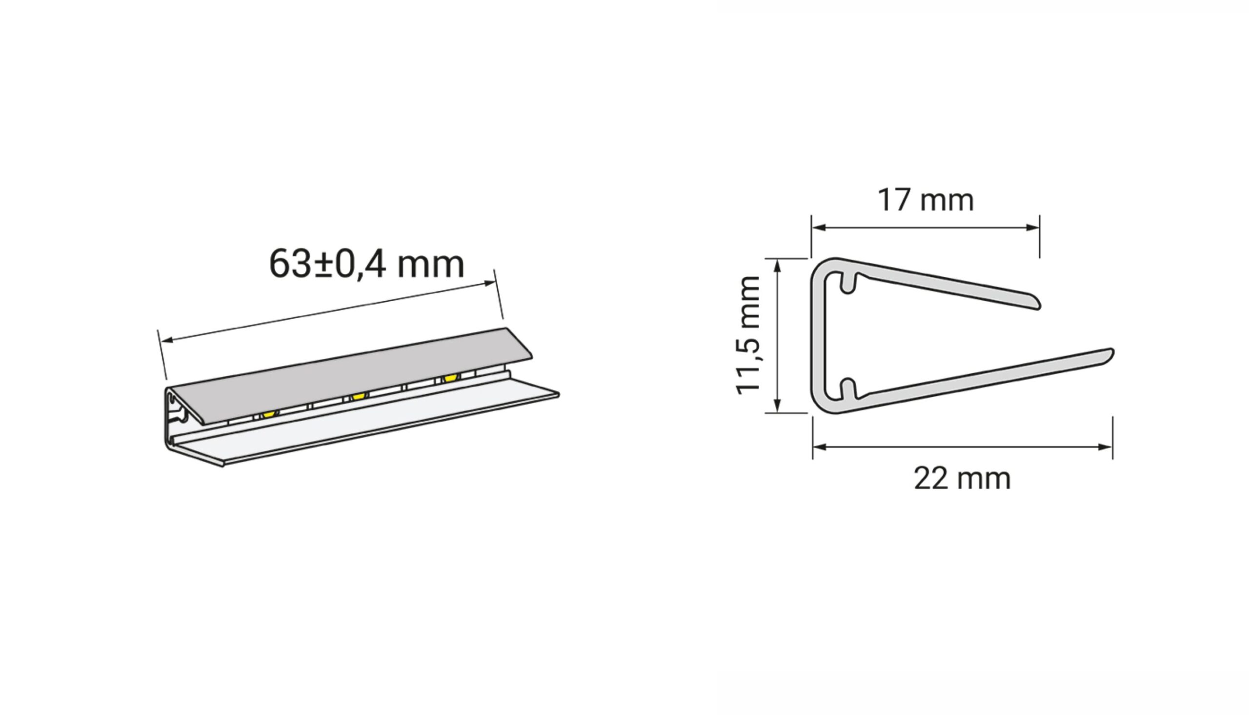 Клипса светодиодная Prismatic FT2D, 3диода, 12VDC/0,25W, пластиковая, теплый белый, HLT 26711 — изображение 2