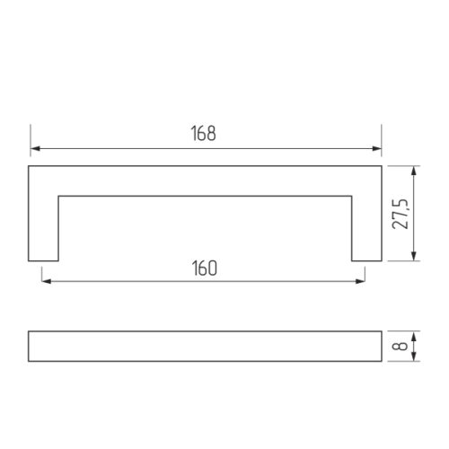 Ручка-скоба H70-160, черный 11395