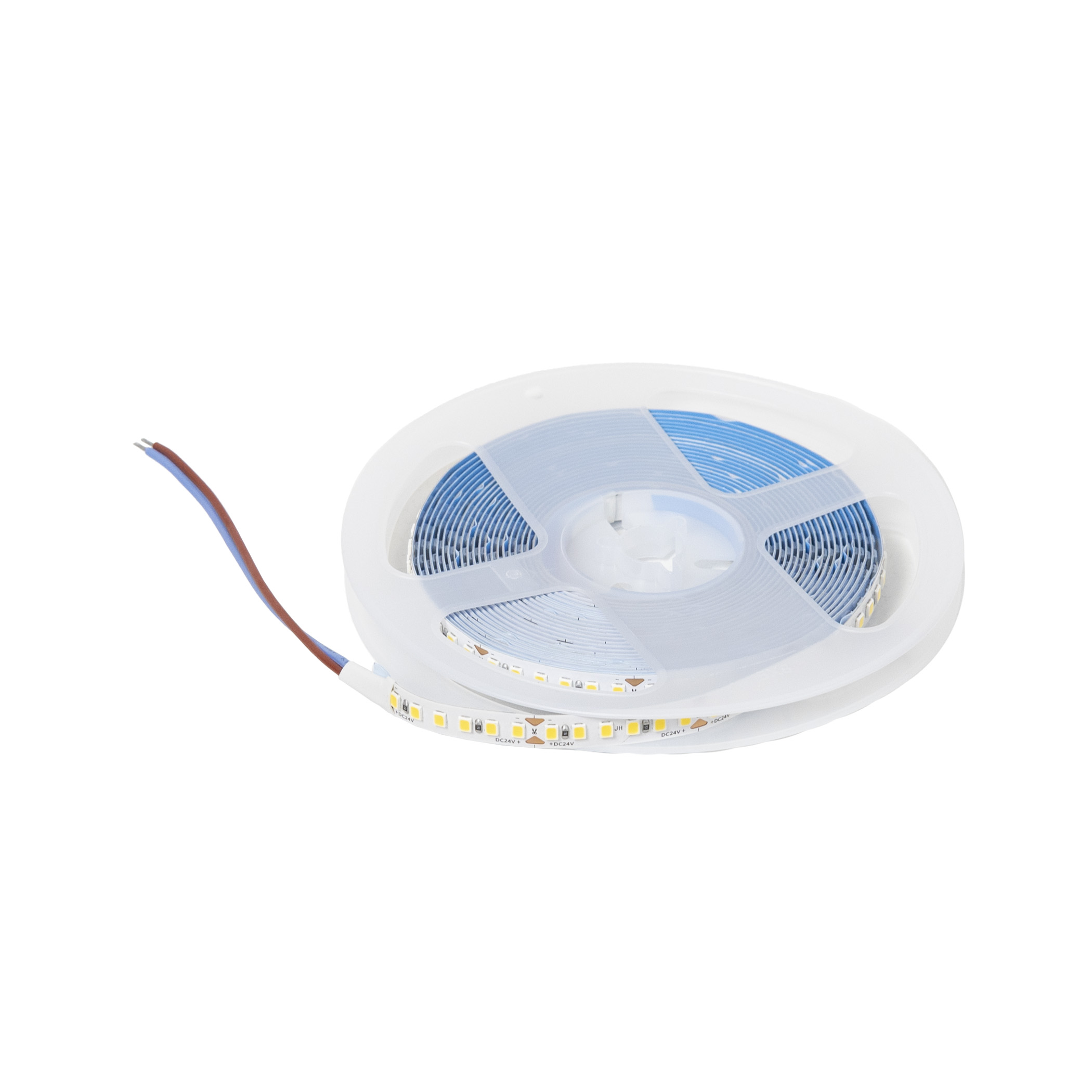 Лента светодиодная - 14,4W/m, 24V, 8мм, 2835, 180 д/м, IP20, теплый белый (3000K) - 5м 115297