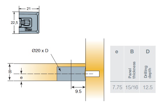 006619-877-001 Эксцентрик SYSTEM 6 Wedgefix screw-in 16 мм, шлиц сверху, белый