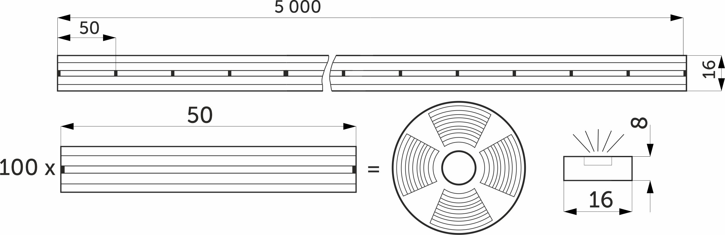 Гибкий неон - 9,6W/m, 12V, 6*12мм, 120 д/м, IP65, нейтральный белый (4000K) - 5м, AKS 118638 — изображение 2