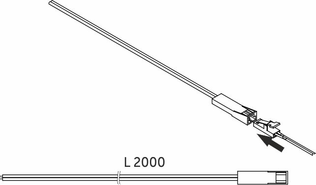 Шнур соединительный (миниконнектор мама- провод), 2 м, AKS 92640