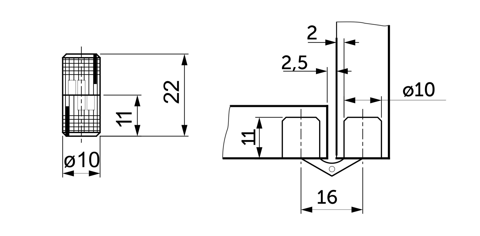 Петля цилиндрическая d10мм золото AKS 51762 — изображение 3
