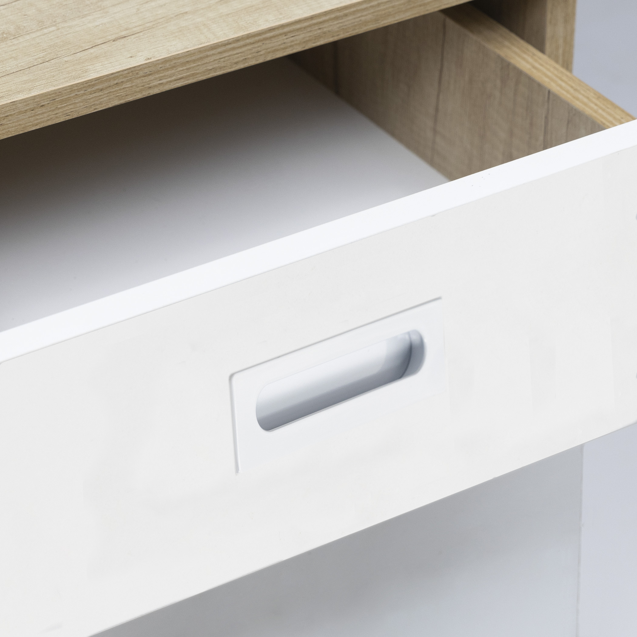 Ручка меб. врезная мет. ENTRO 128 белый, AKS 61993