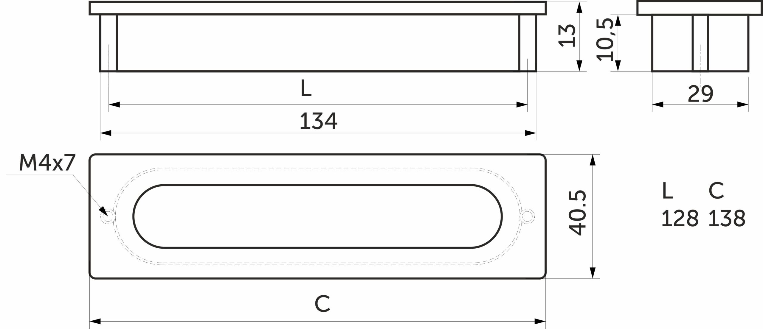 Ручка меб. врезная мет. ENTRO 128 белый, AKS 61993 — изображение 4