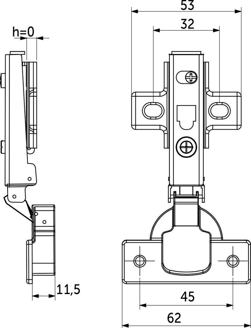 Петля накладная с пружиной обратного действия 45мм h0 clip-on AKS 39175 — изображение 3