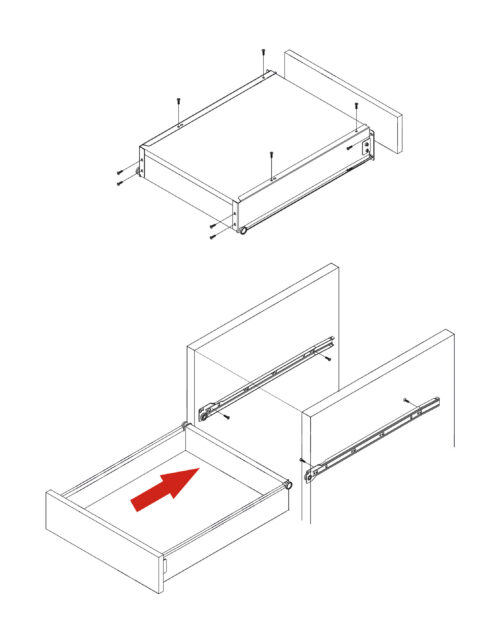 Система ящиков Металбокс AKS L-500 белый H=86 левая+правая 22313