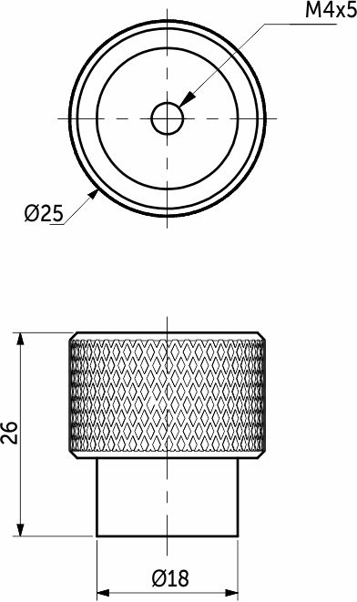 Ручка меб. кнопка мет. FLUID графит, AKS 103275 — изображение 2