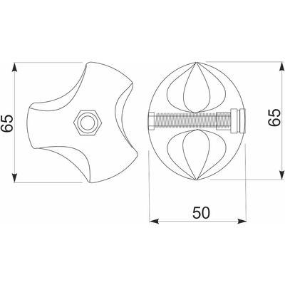 Соединитель 3-х труб d25 (502Р) шарообразный правый, вакуумное хромирование AKS 38229