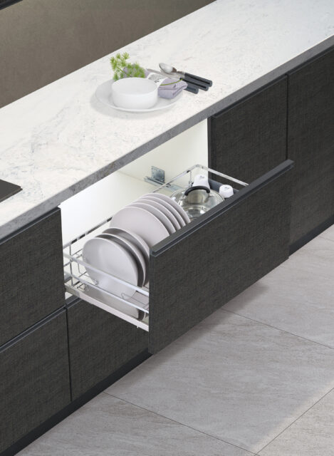 Выдвижная корзина-сушка 900 FLAT LINE нерж.сталь, хром AKS 95551