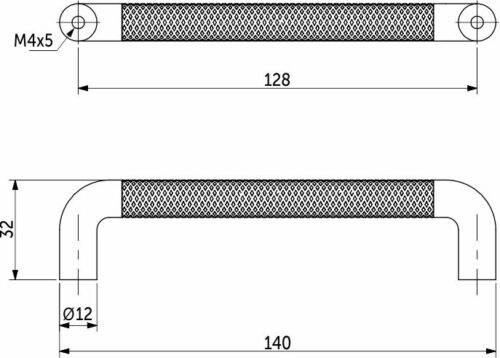 Ручка меб. скоба мет. FLUID 128 черный матовый, AKS 103277