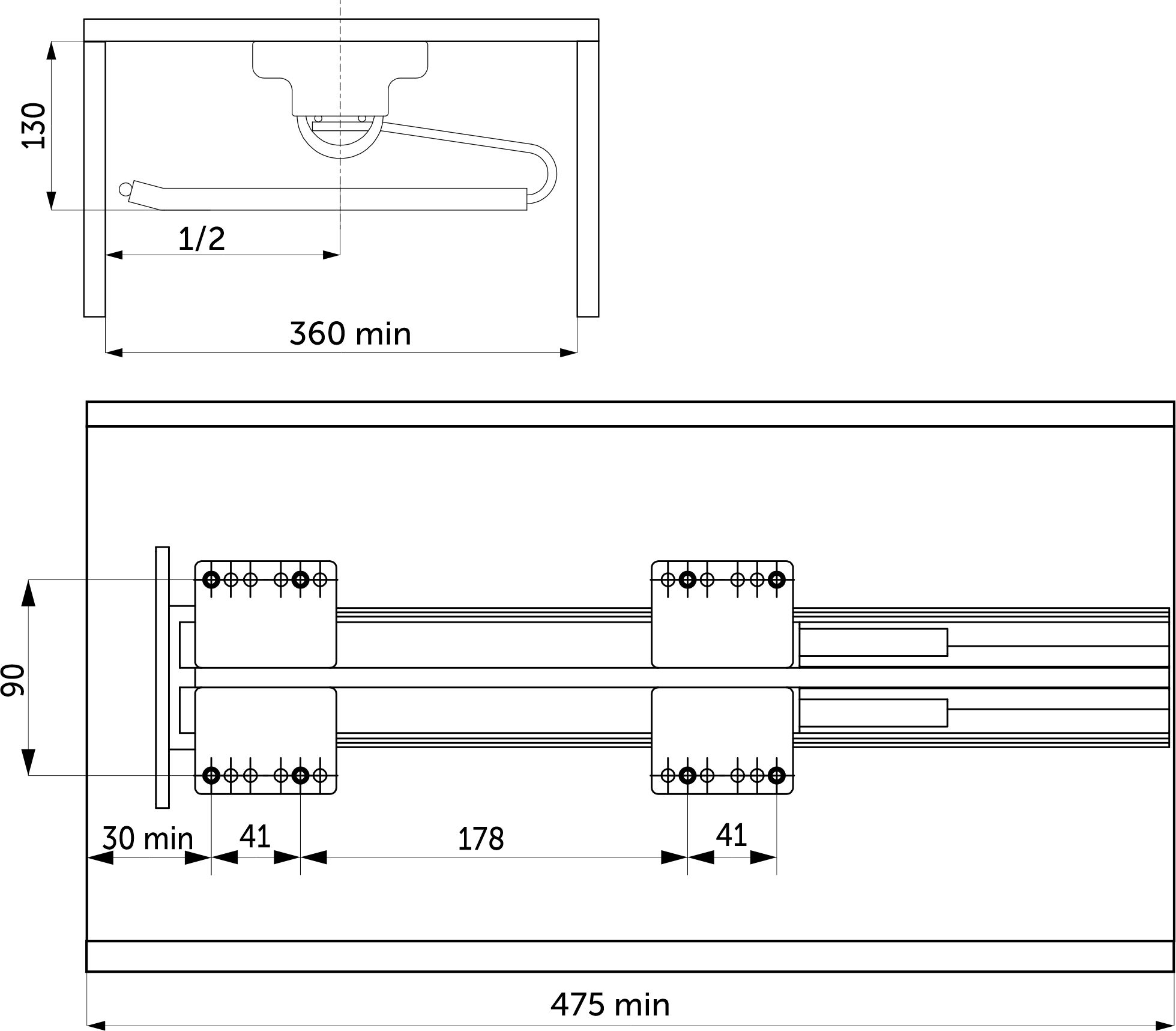 Выдвижная вешалка для брюк BRUNO крепл.верх./правое 340*470*130, графит PRIME by AKS 115592 — изображение 3