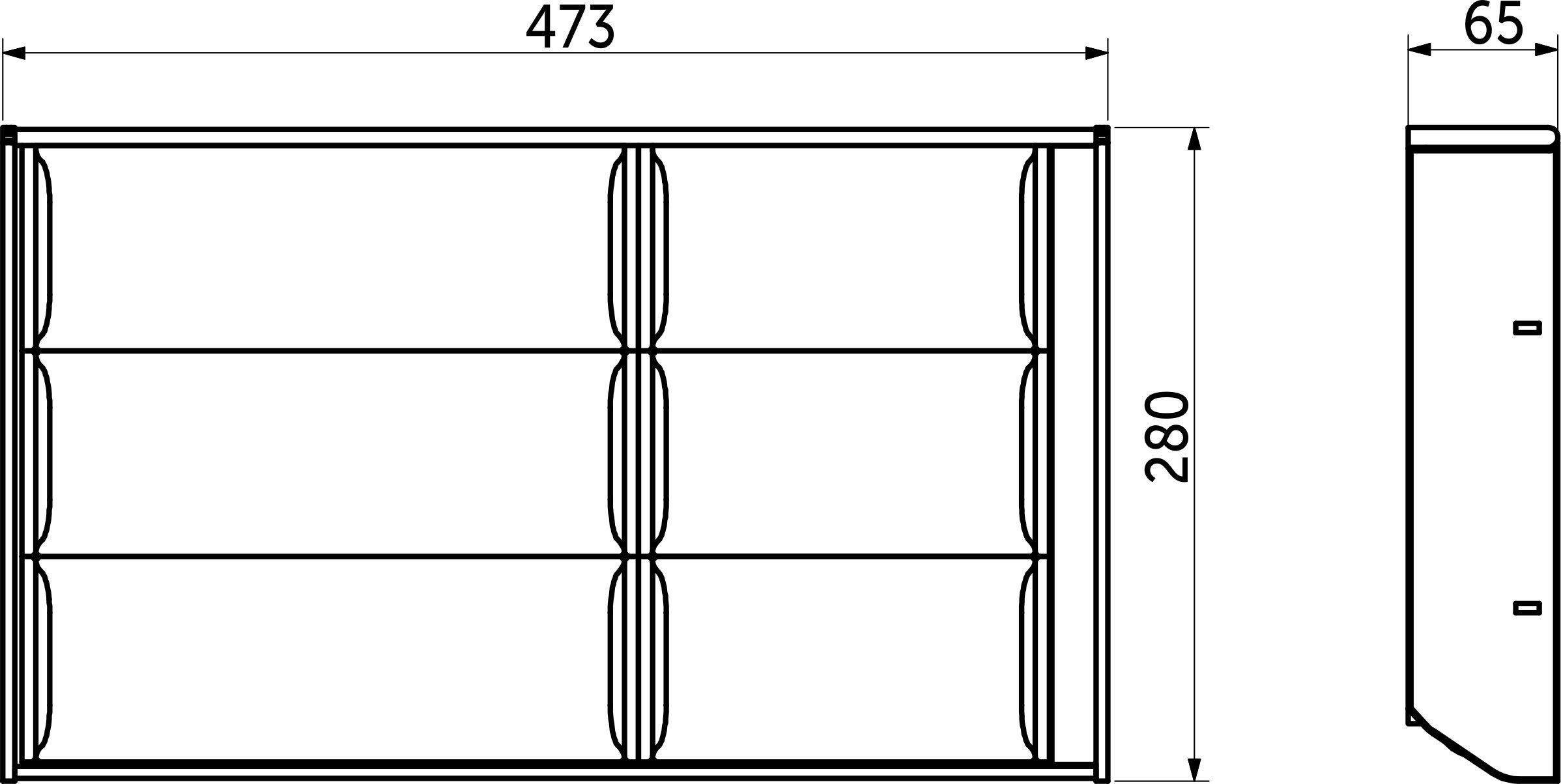 Вкладыш 30/500 шуфлядный металлический Organizer нержавеющая сталь (473*280*65) AKS 64589 — изображение 2