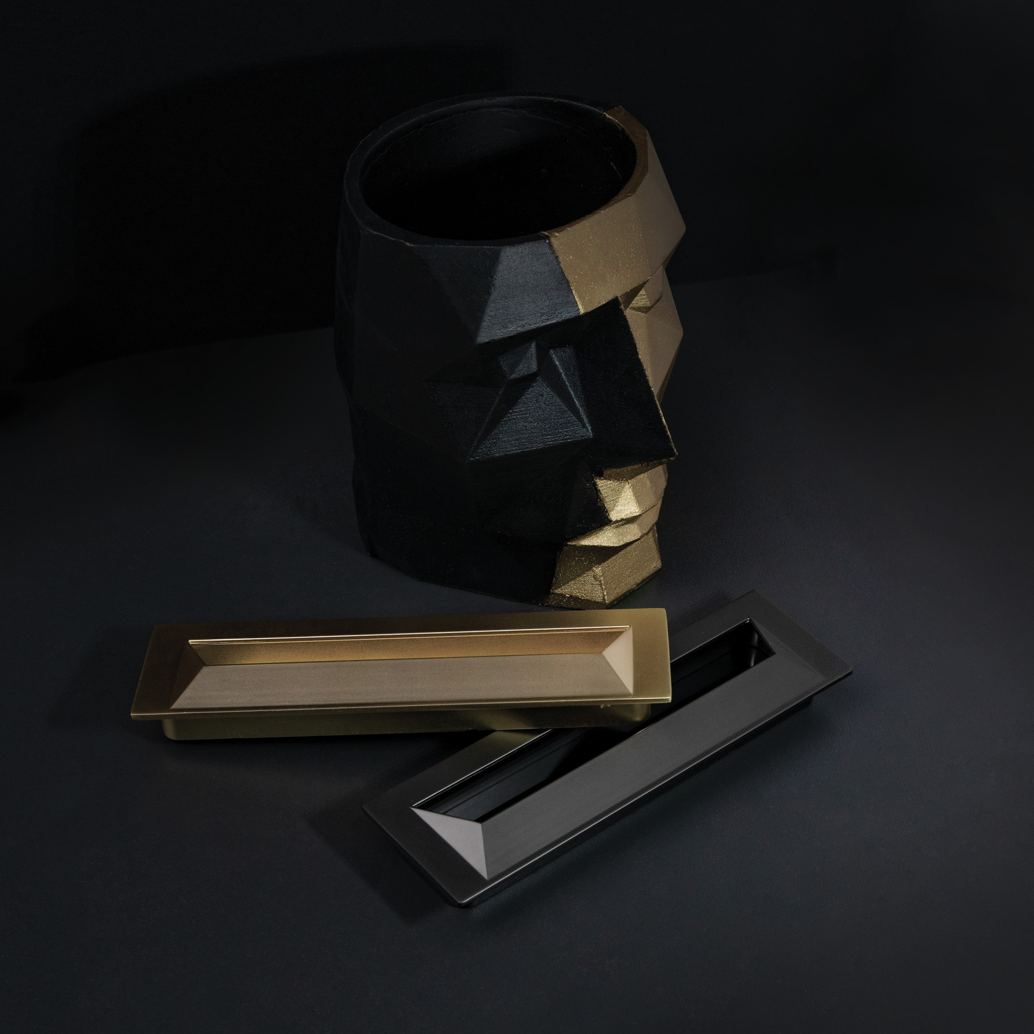 Ручка меб. врезная мет. TIARA 128 брашированное золото, AKS 73758 — изображение 2