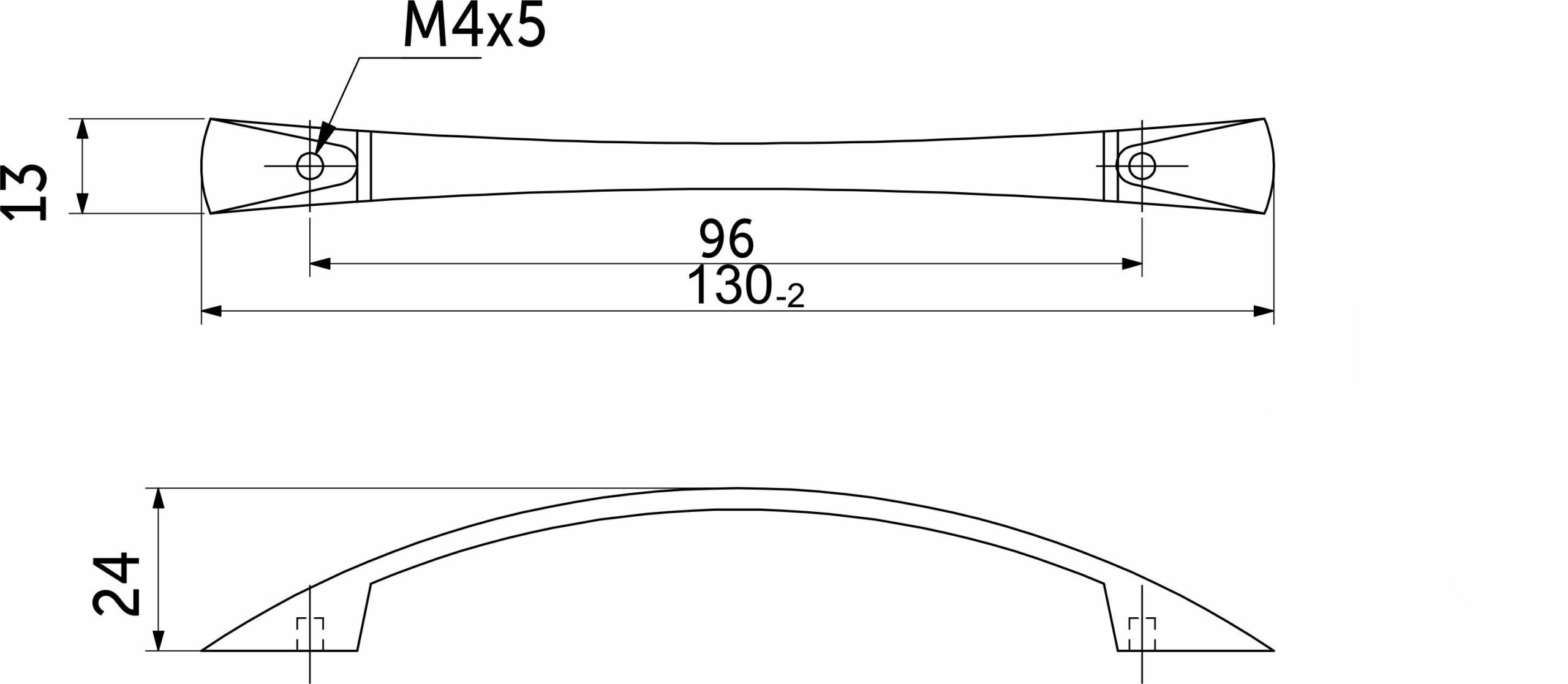 Ручка меб. скоба мет. UN90-96, сатин, Light 45075 — изображение 2