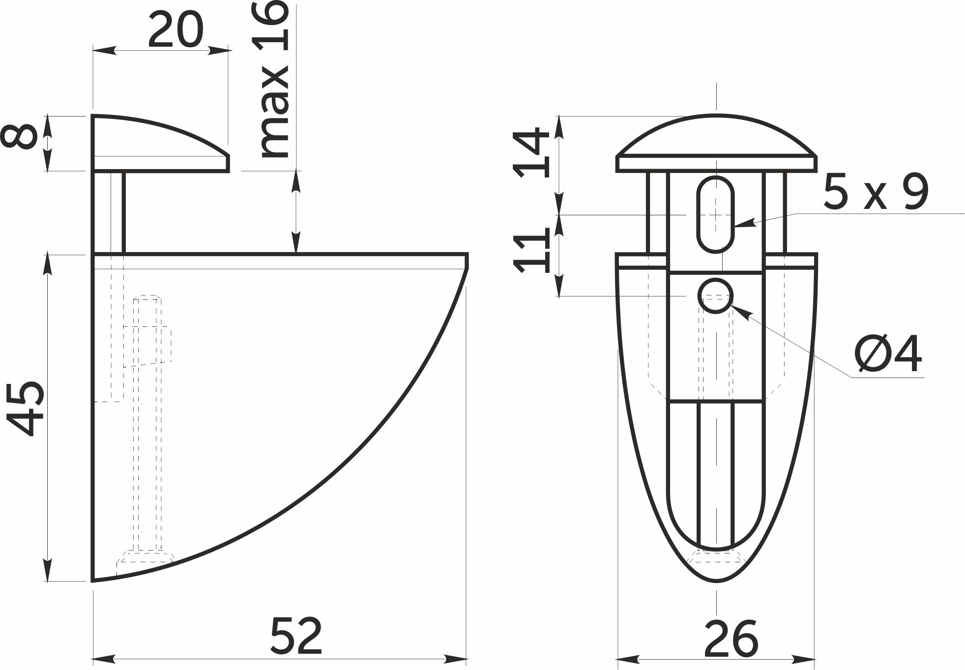Полкодержатель PELIKAN мини хром AKS 65057 — изображение 2