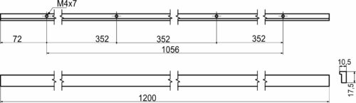 Ручка меб. скоба алюм. PIANO 1056/1200 черный матовый, AKS тип 2  103661