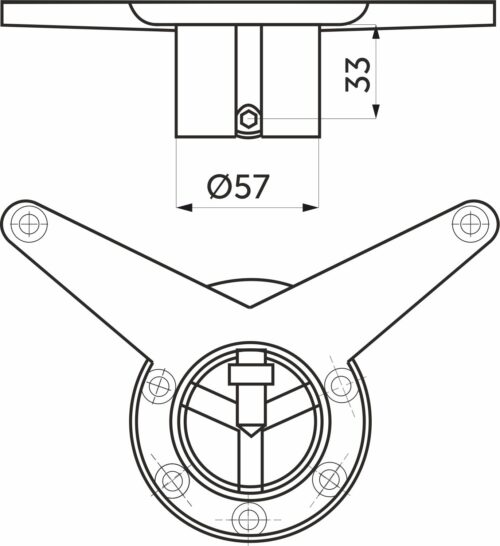 Крепление усы на трубу d60, никель AKS 14114