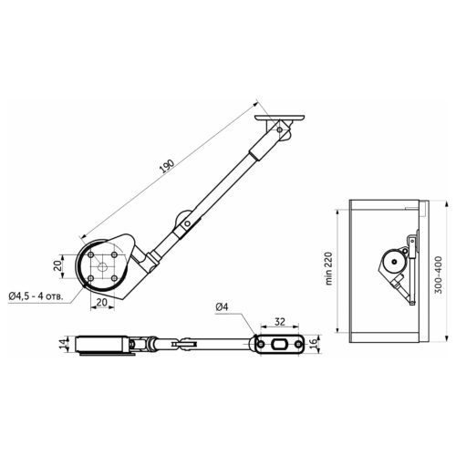 Подъемный механизм верхний AKS SMART LIFT серый 91222