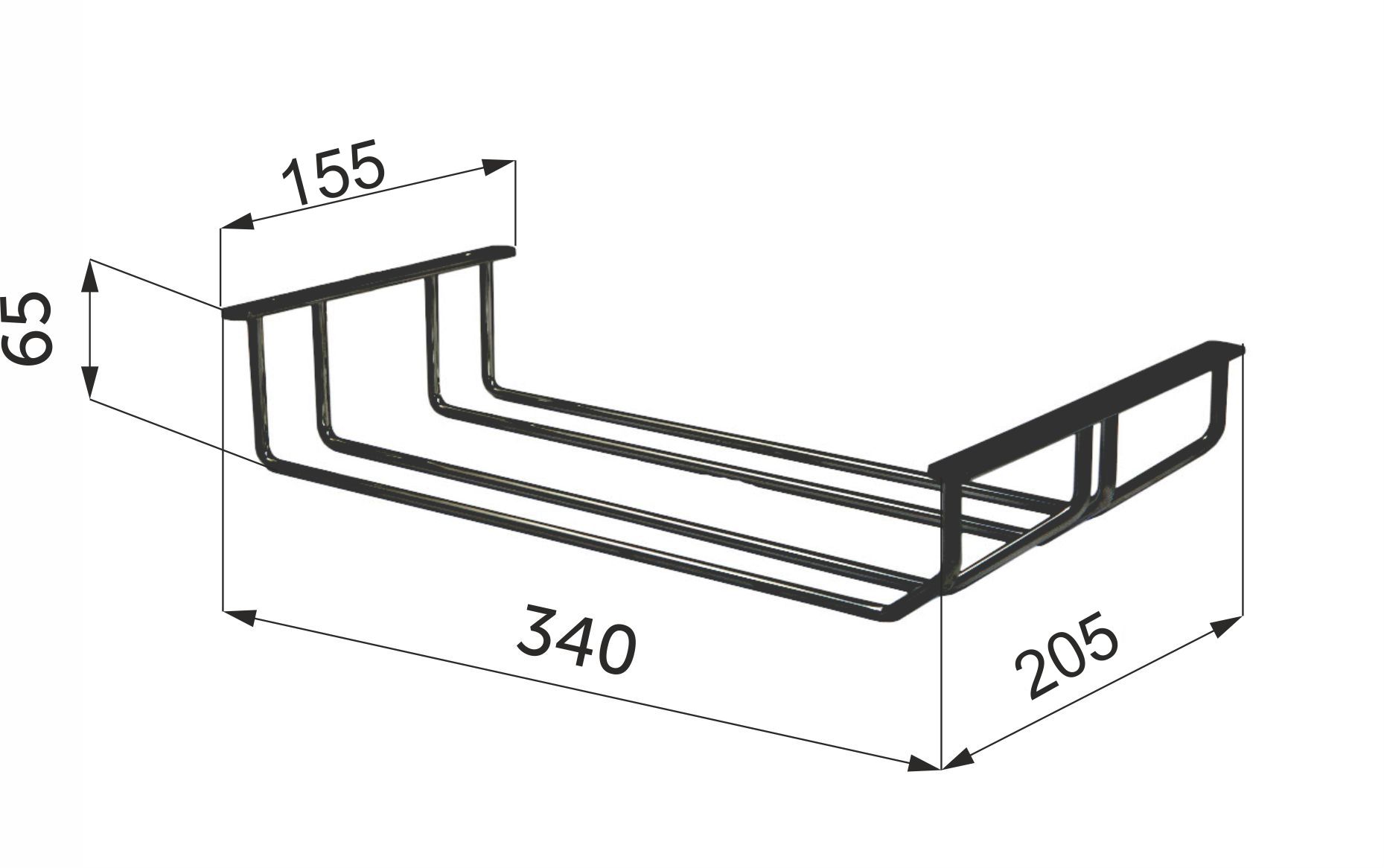 Держатель подвесной для бокалов двухрядный 340*65*205, хром AKS 11323 — изображение 2