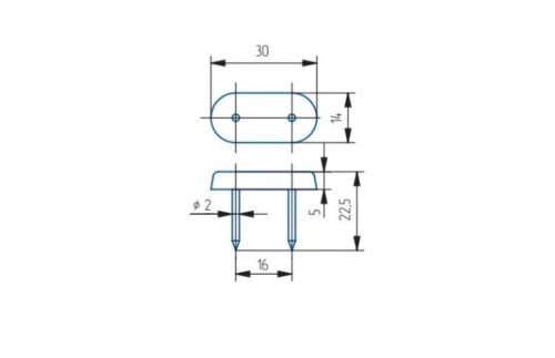 Подпятник Гвоздь двойной белый  1872