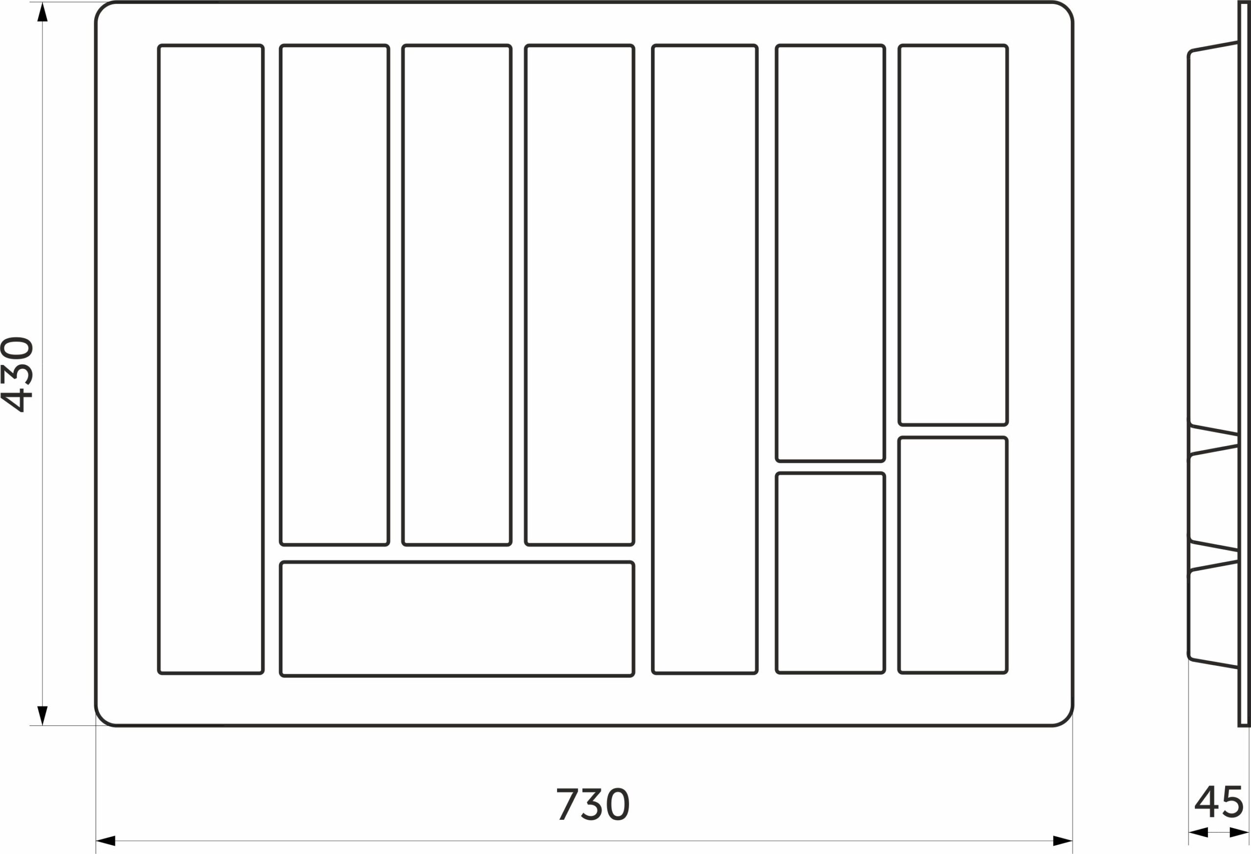 Вкладыш для столовых приборов 800 STANDARТ (730*430). металлик 67353 — изображение 2
