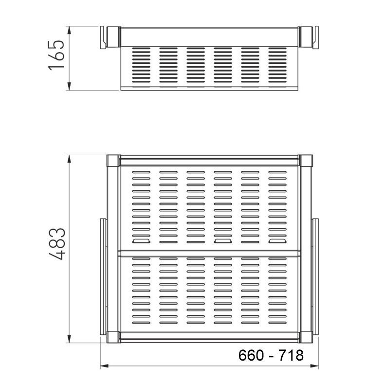 Полка для обуви перфорированная ELITE WG-POBUWM70-60 графит, в модуль 700 мм 16567