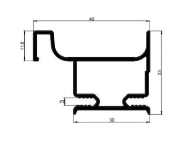 Профиль вертикальный боковой, антрацит RAL 7015, АВД-4463 1 метр (кратно 3 метрам) 3197