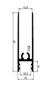 Профиль горизонтальный низ АВД-0601 серебро анод 1 метр 11251 (кратно 1,5м) — изображение 2