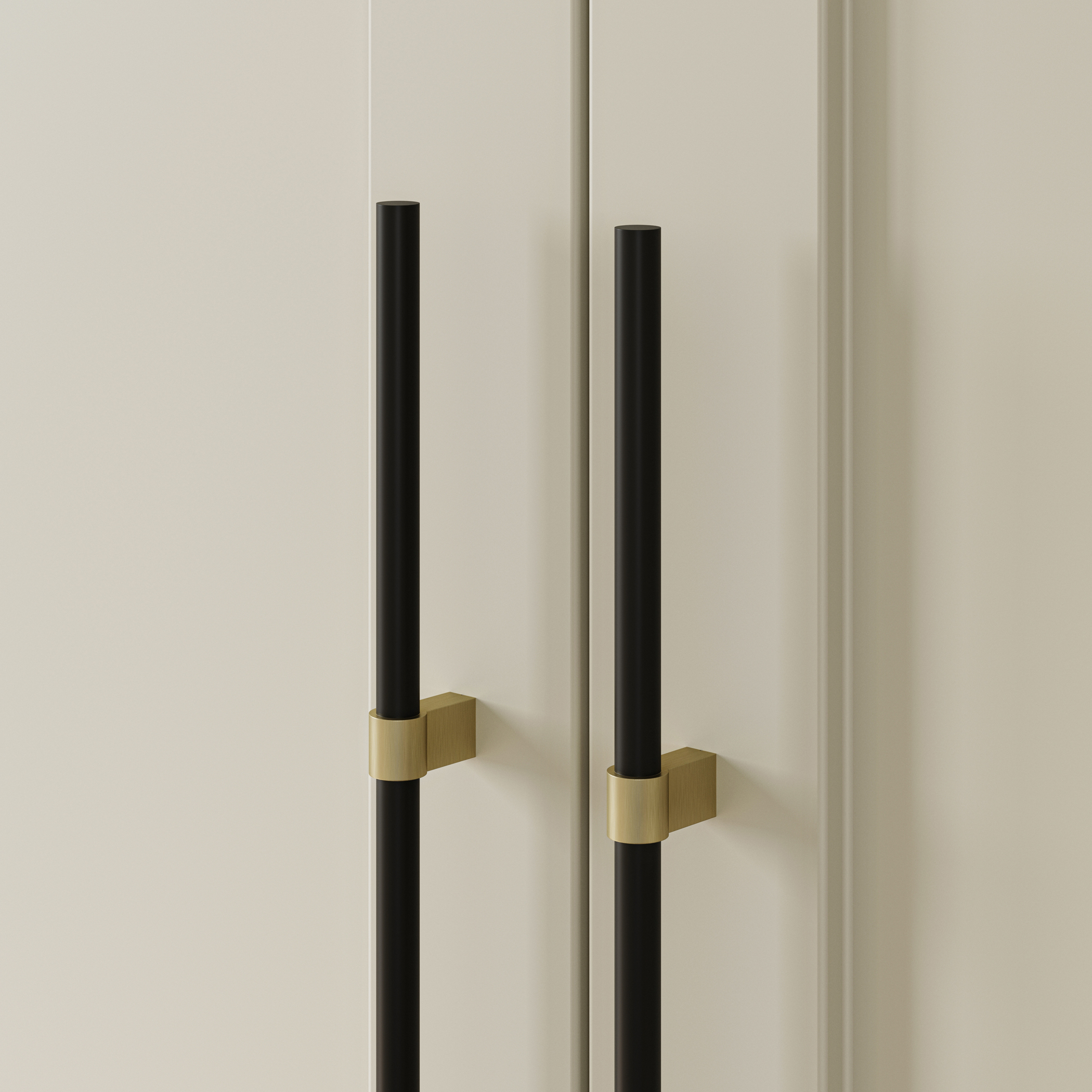 Ручка меб. скоба алюм. WHISPER 704/1000 черный матовый+брашированное золото, AKS 112916 — изображение 2