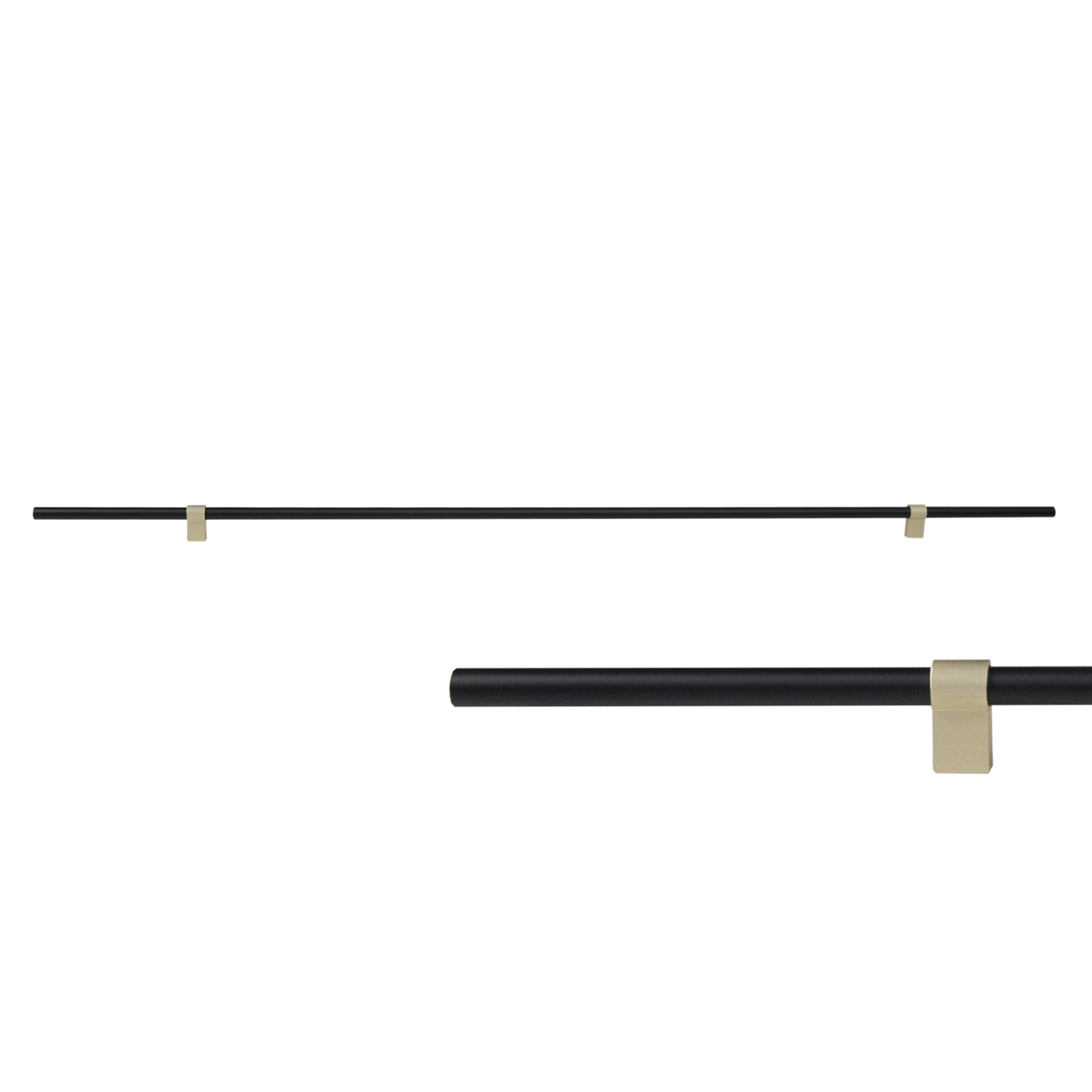 Ручка меб. скоба алюм. WHISPER 704/1000 черный матовый+брашированное золото, AKS 112916 — изображение 5