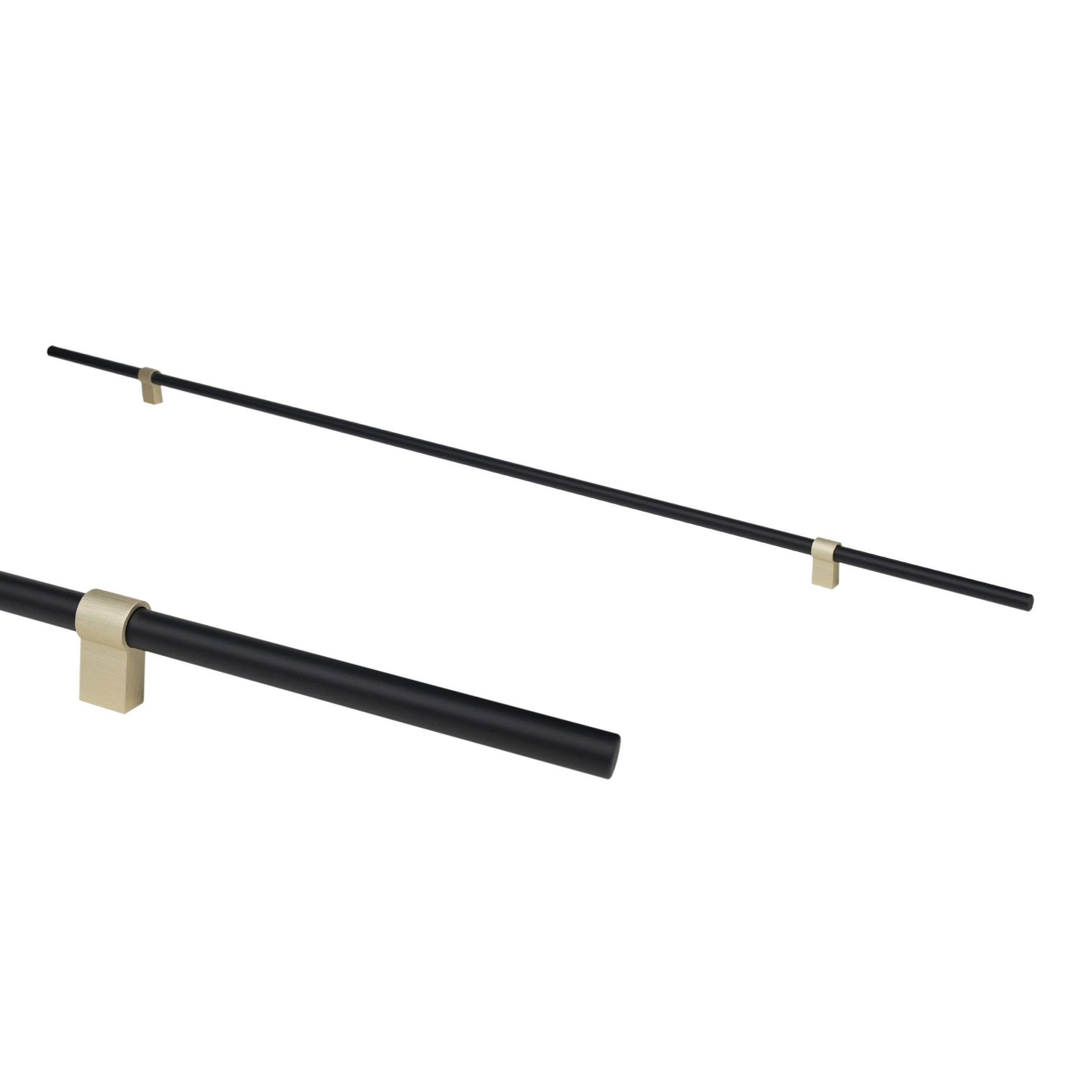 Ручка меб. скоба алюм. WHISPER 704/1000 черный матовый+брашированное золото, AKS 112916 — изображение 6