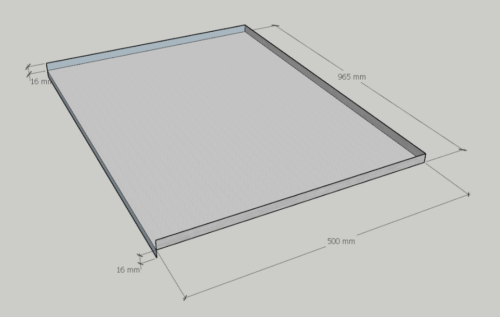 Гигиенический поддон алюм.1000 (гл.500)  1080